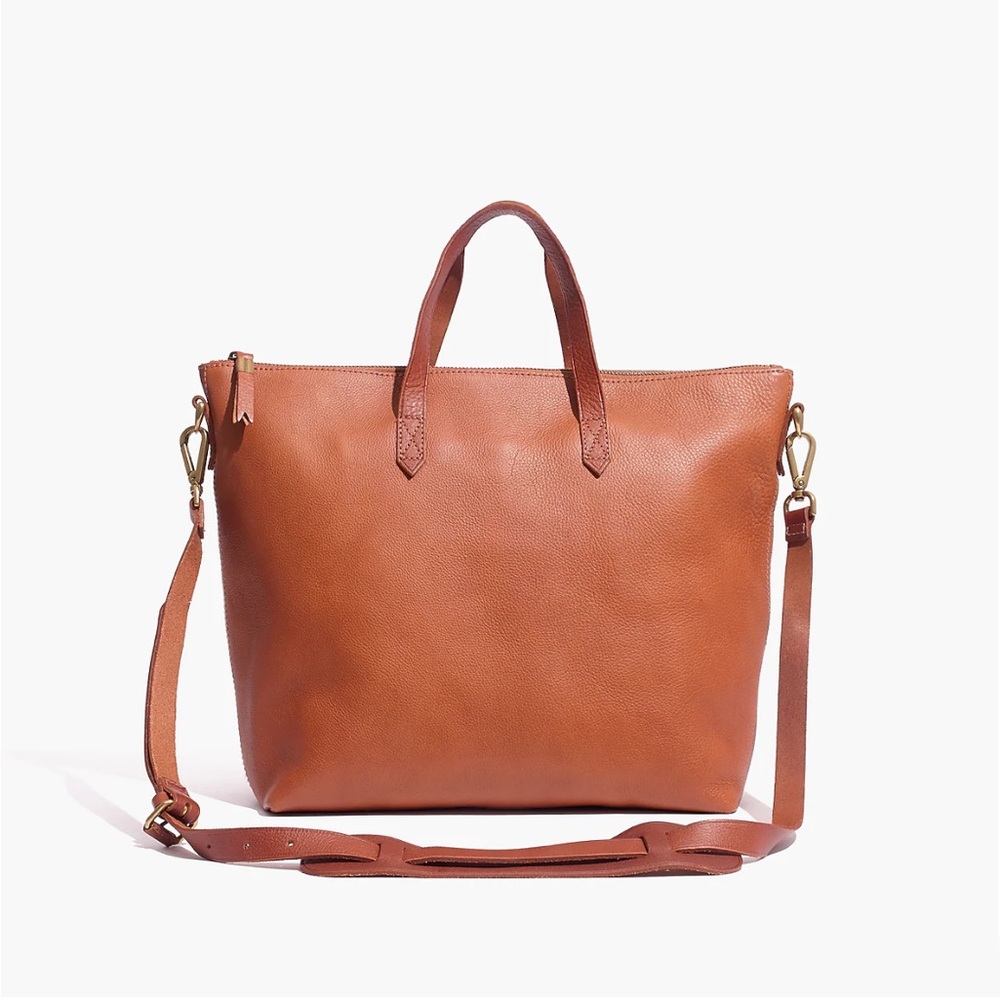 Madewell Transport Satchel Leather Crossbody Zip-Top Tote